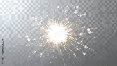 Sparkler collage element on transparent background
