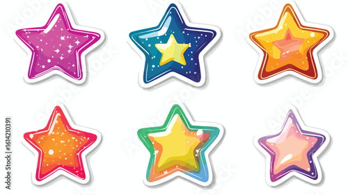 Sparkly Stars Sticker Wide Angle