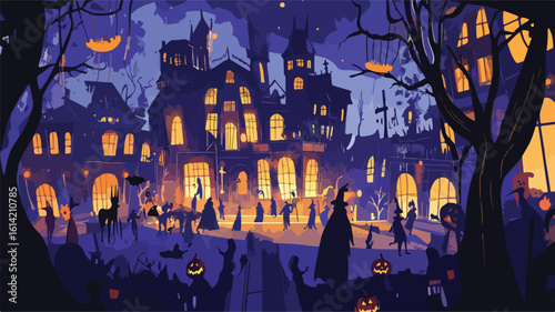 Eerie Halloween Night Scene Photography