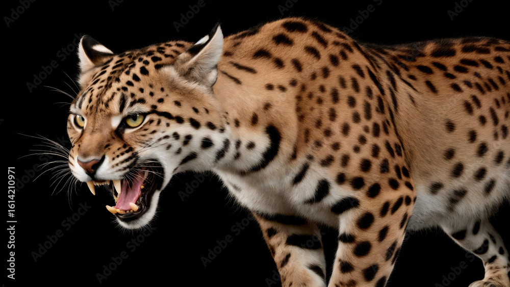Obraz premium Feline in an aggressive stance. Big cat.