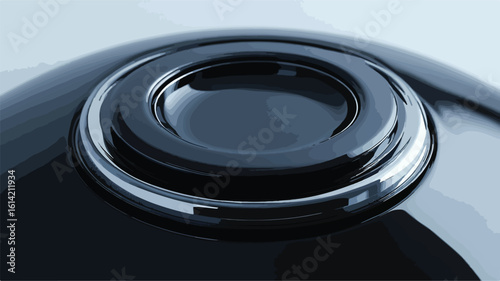 Medical Stethoscope White Button Isolated Image