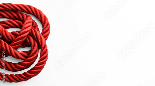 Obraz na płótnie Red Ropes Coiled on Transparent Background