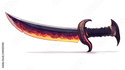 Detailed Sword Vector Illustration on White Background