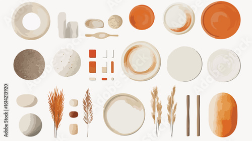 Thanksgiving Dinner Flatlay Elements