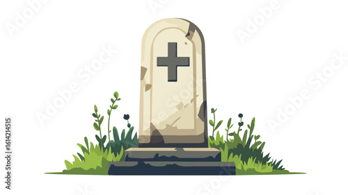 Wide Angle Tombstone Gravestone Headstone Photo