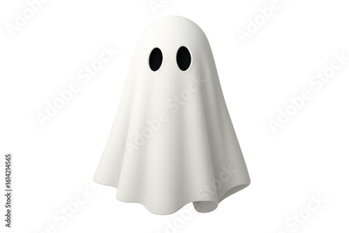 3d rendering of a cute, simple ghost floating against a transparent background, perfect for halloween projects