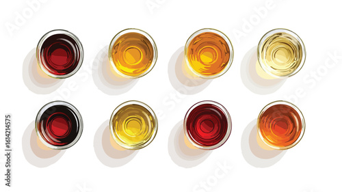 Drinks Set Top View Transparent Background