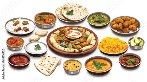 Traditional Indian Food Element Set