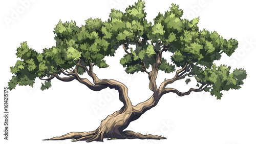 Wide Angle Tree Branch Sketch Drawing