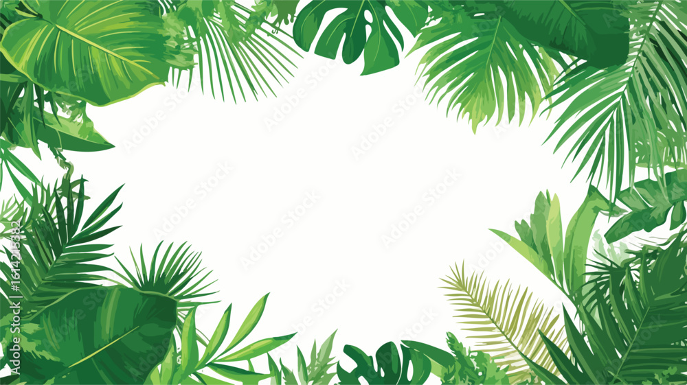 Fototapeta premium Tropical Leaves Element Set with Transparent Background