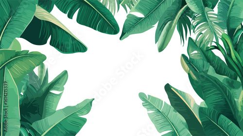 Vibrant Tropical Banana Leaf Illustration