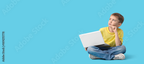 Cute little boy with modern...