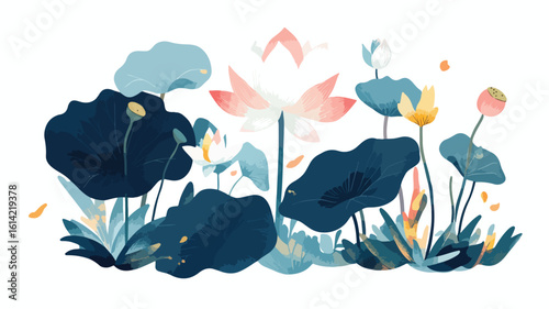 Lotus Flower Vector Illustration