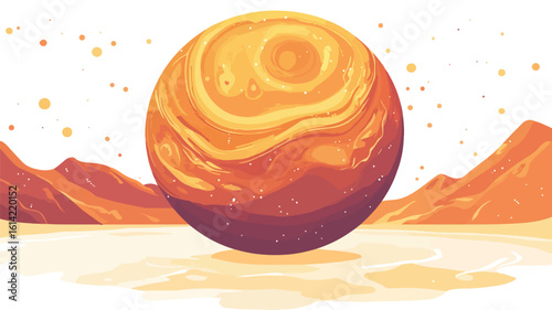 Venus Planet Vector Illustration Isolated White