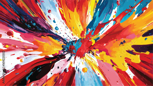 Colorful Paint Splash Art Composition