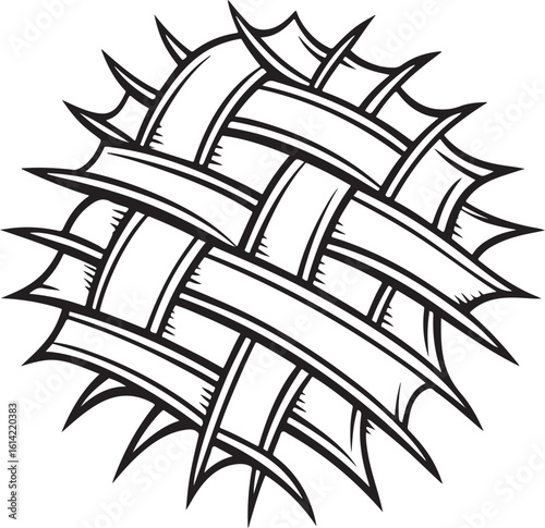 Abstract black and white woven pattern design suitable for decorative backgrounds and textures