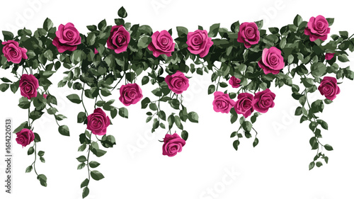 Lush Pink Rose Vine Composition