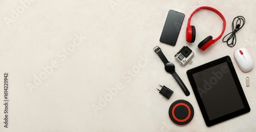 Set of modern devices and g...