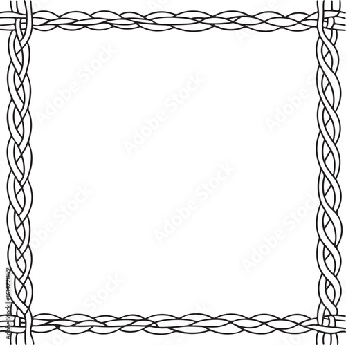 Elegant braided rope frame design with decorative borders and empty white space for text