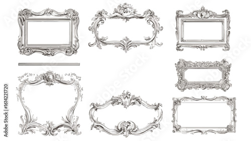 Vintage Line Frame Collection Transparent PNG