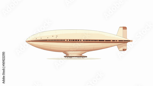 Vintage Zeppelin UFO Architecture White Background