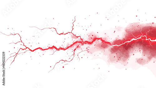 Intense Red Lightning Bolt Centered Image