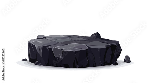 Modern volcanic stone podium display