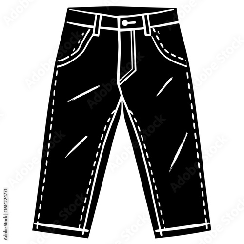 Distressed Denim Jeans Vector