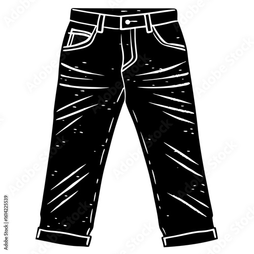 Worn Denim Pants Illustration