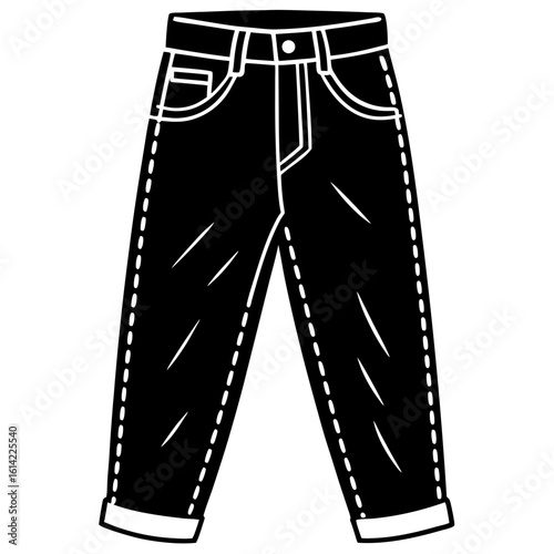 Worn Denim Pants Illustration