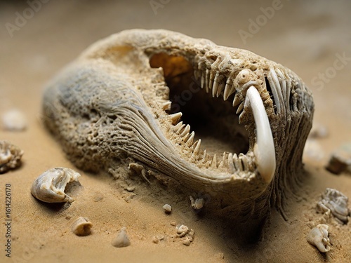 Fossils on the beach illustration 