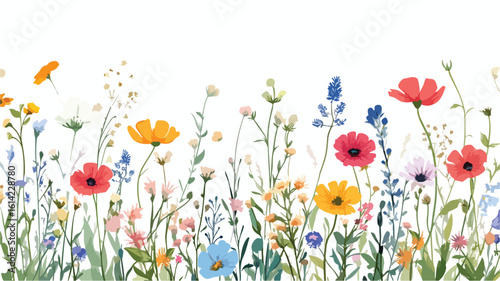 Lush Wildflower Field Scenery