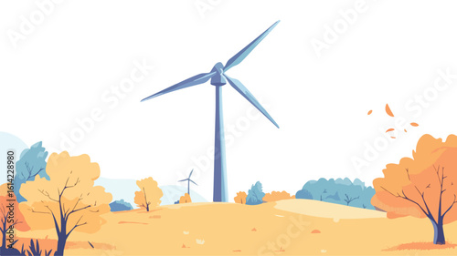 Wind Turbine on White Background