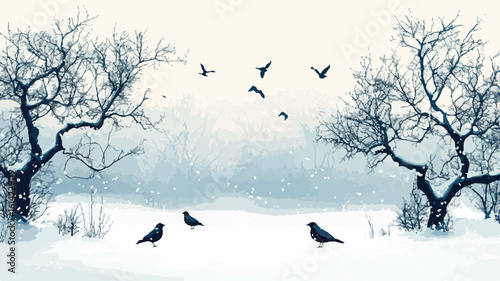 Winter Mobile Phone Wallpaper Vector Background