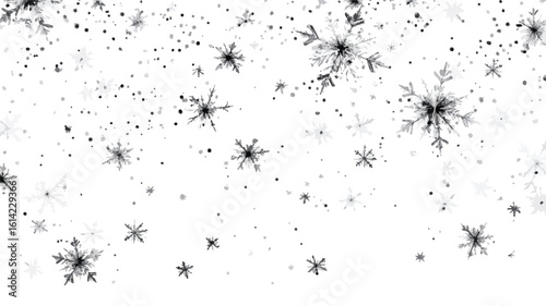 Frosty Snowflakes Bokeh Background Illustration