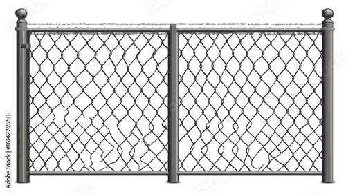 Industrial wire fence gate wide angle