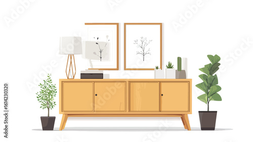 Modern Wooden Cabinet Home Decor Set
