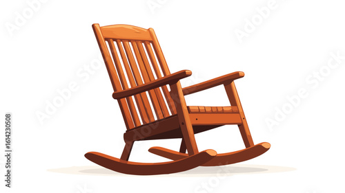 Classic Wooden Rocking Chair Centered View
