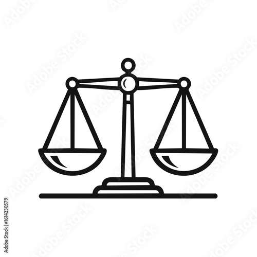 Scales of justice line icon representing law balance and equality