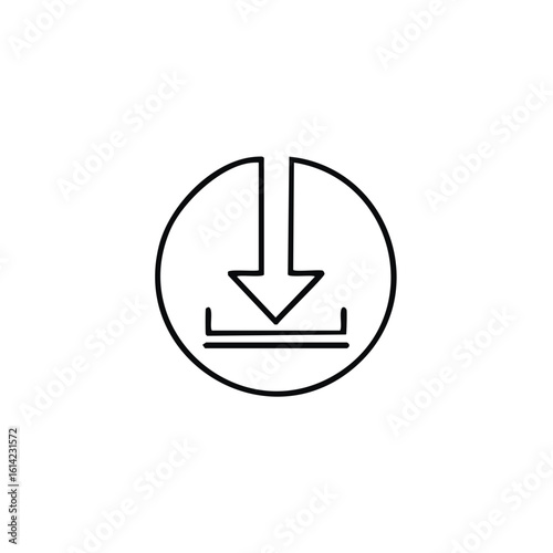 Digital Download Arrow Icon in Circle