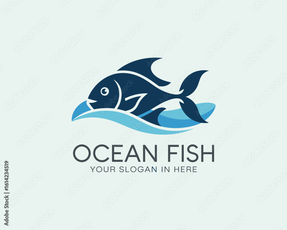 This stylized ocean fish logo design is ideal for any marine-related brand, capturing the essence of the ocean and representing aquatic life with an appealing visual identity. This stylized ocean fish logo design is ideal for any marine-related brand, capturing the essence of the ocean and representing aquatic life with an appealing visual identity.