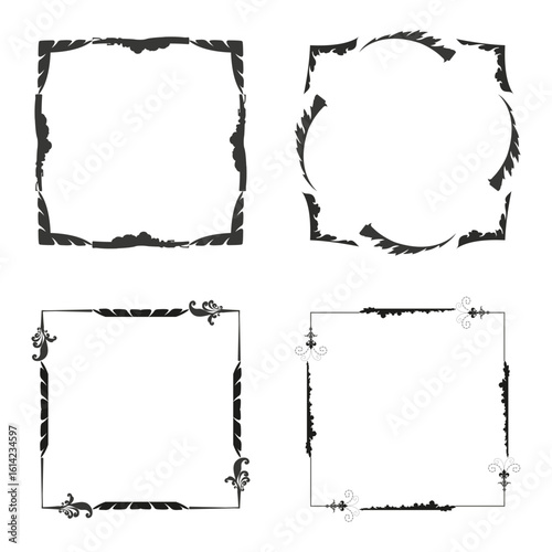 Colorful frame icon. Vibrant border symbol. Multicolor square edge. Vector flat design.