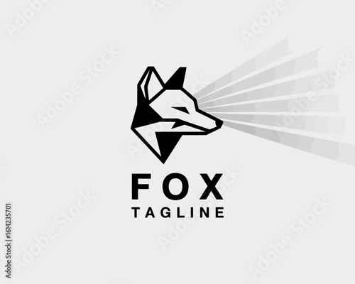 An artistic logo featuring a stylized fox, representing intuition and cleverness, highlighting a creative vision with a modern touch, ideal for a branding initiative.