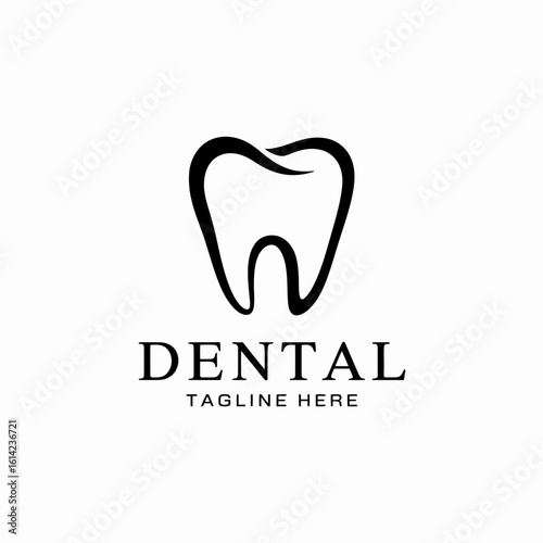 This logo features a clean, modern tooth design, perfect for dental practices, showcasing professionalism, care, and oral health aesthetics. Ideal for branding.