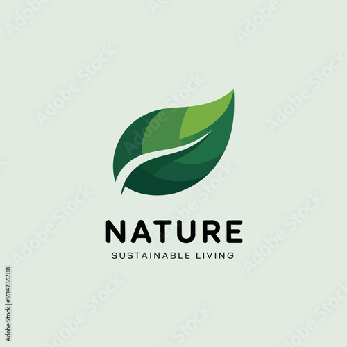 This logo features a sleek green leaf symbolizing eco-friendliness. Perfect for brands focused on sustainability and environmentally conscious living.