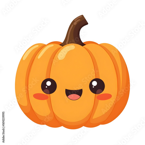 Wallpaper Mural Kawaii Pumpkin Vector with Smile Face on White Torontodigital.ca