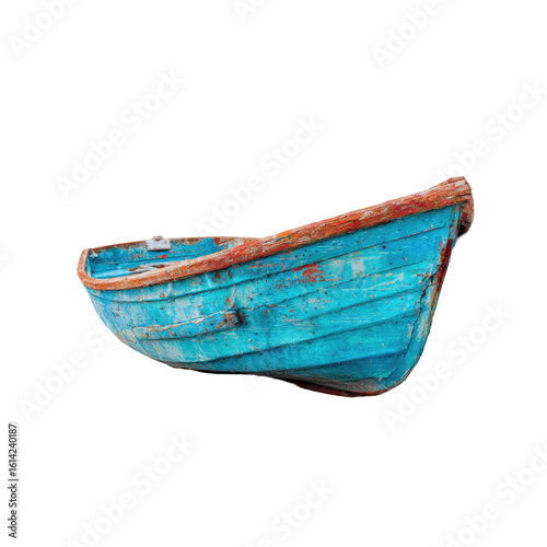 Old turquoise wooden boat