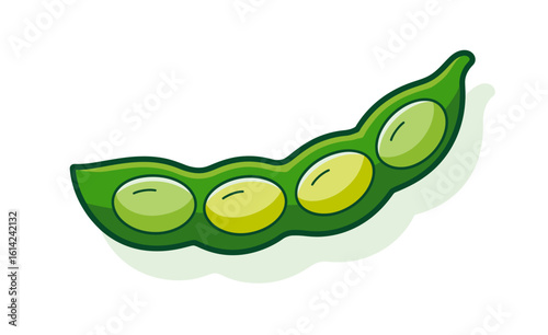 A vibrant illustration of a green pea pod showcasing fresh peas, symbolizing freshness, nature's bounty, and healthy eating, perfect for food-related themes and articles.
