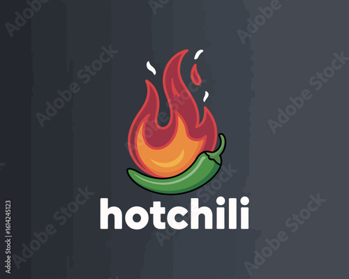This fiery chili logo design captures the essence of spice and excitement, perfect for food brands specializing in hot and flavorful dishes.