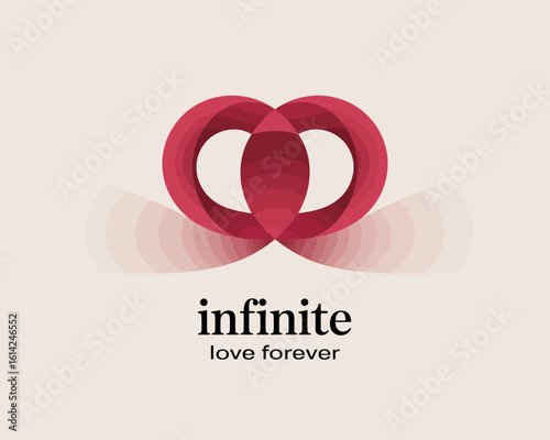 This artistic representation of two interlocked hearts symbolizes infinite love and connection, capturing the essence of everlasting relationships and emotional bonds.